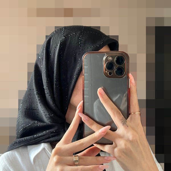 روسری مجلسی چهارخونه نگین